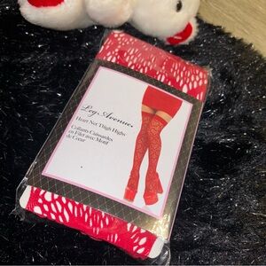 Leg Avenue Red Heart Net Stockings